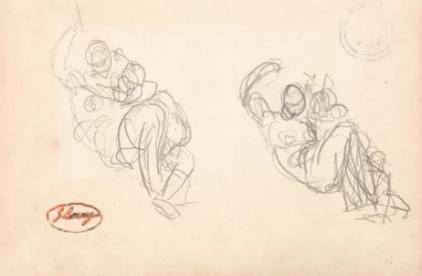 Two Sketches of a Mother and Child